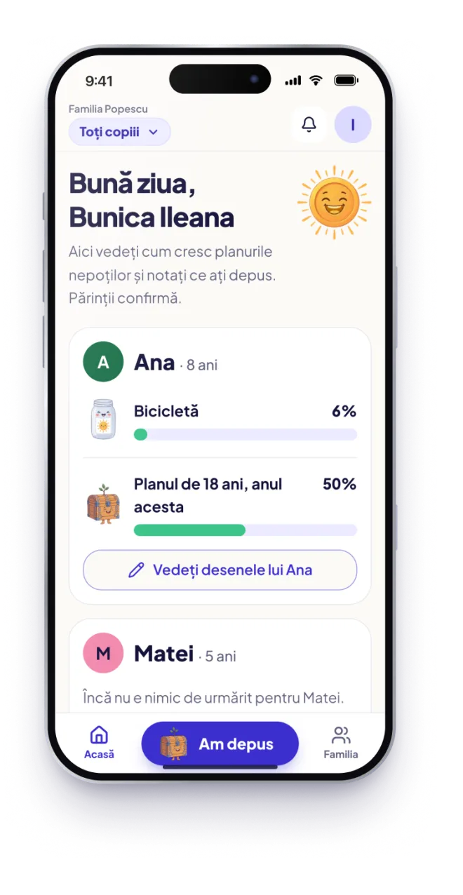 Acasă pentru Bunica Ileana: obiectivul Bicicletă al Anei la 6% și planul de 18 ani pe anul acesta la 50%